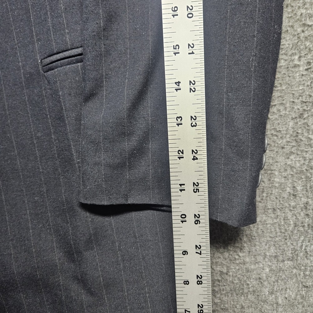 Levis Vintage Exact Blazer Mens 46L Dark Gray Pinstriped Suit Jacket Sport Coat - Picture 5 of 12